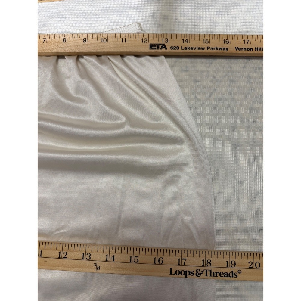 Vintage Ivory Nylon Half Slip Lace Trim Side Slit Elastic Waist Size Medium - Picture 3 of 13